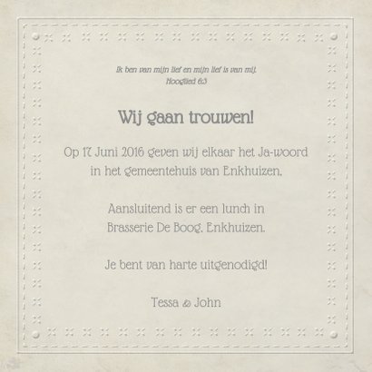 Trouwkaart vintage lijst 3