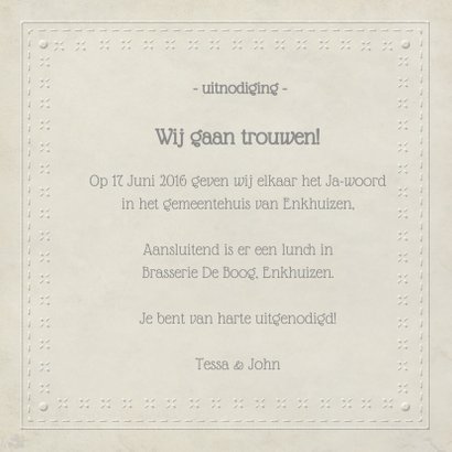 Trouwkaart vintage lijst 3