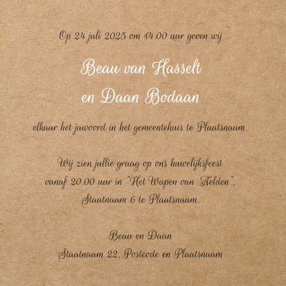 Trouwkaart vogeltjeshart 3