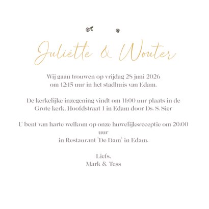 Trouwkaart VW bus bruidspaar 3