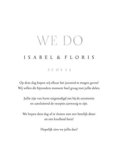 Trouwkaart we do eucalyptustak in zilver 3