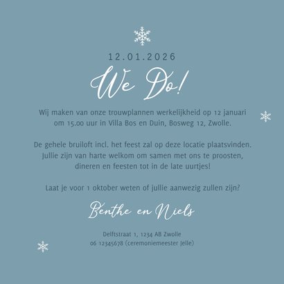 Trouwkaart we do winter takjes sneeuwvlokken 3