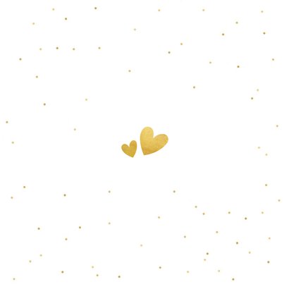 Trouwkaart wij gaan trouwen - wit met goudlook confetti Achterkant