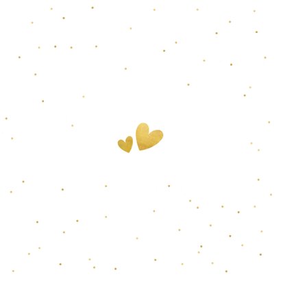 Trouwkaart wij gaan trouwen - wit met goudlook confetti Achterkant