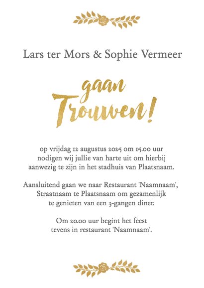 Trouwkaart wij zeggen ja 3