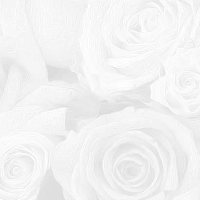 Trouwkaart witte rozen en lint 2