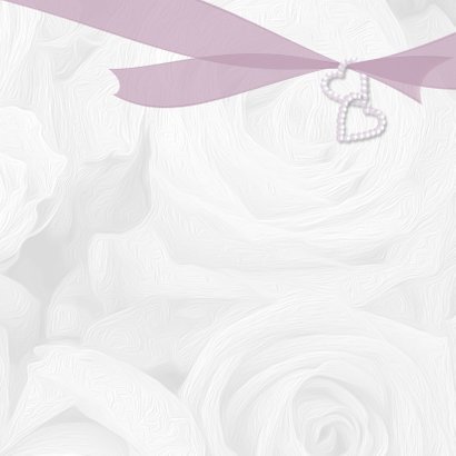 Trouwkaart witte rozen en lint 3