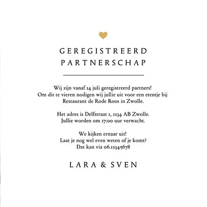 Trouwkaart yes simpel minimalistisch eenvoudig  3