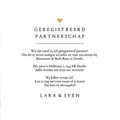 Trouwkaart yes simpel minimalistisch eenvoudig  3