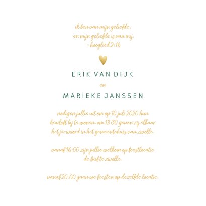 Trouwkaart 'Yes we do' met goudlook en waterverf 3