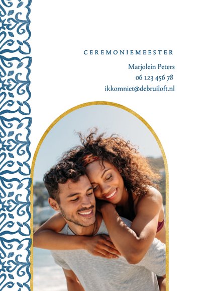 Trouwkaart zomer mediterraanse citroenen en tegels 2