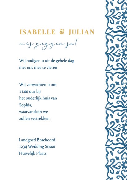 Trouwkaart zomer mediterraanse citroenen en tegels 3