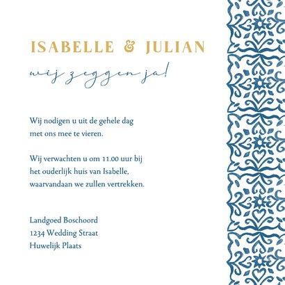 Trouwkaart zomer mediterraanse citroenen tegels illustratie 3