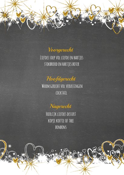 Trouwmenu stoer lief en goud 3