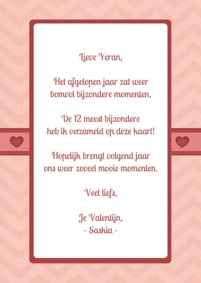 Twaalf maanden kaart - Valentijn 3