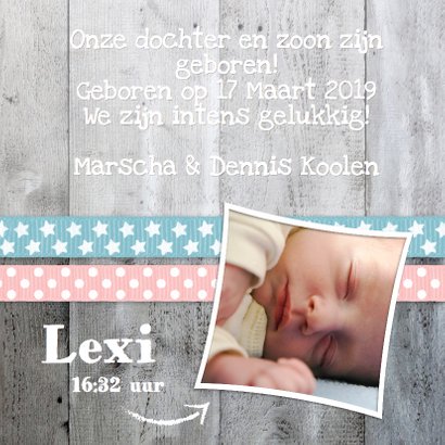 Tweeling Lief Hout Jongen Meisje 3