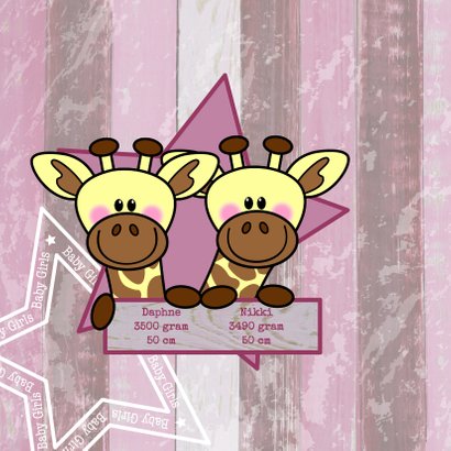 tweeling meisjes stoer giraf 2