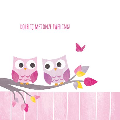 Tweeling meisjes uiltjes in boom 2