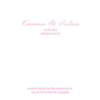 Tweeling Two Hearts Roze 3