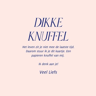 Typografisch sterkte kaartje een dikke knuffel voor jou 3