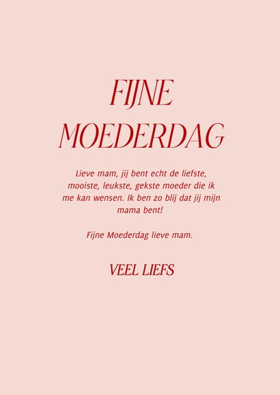 Typografische moederdagkaart met opsomming van complimenten 3