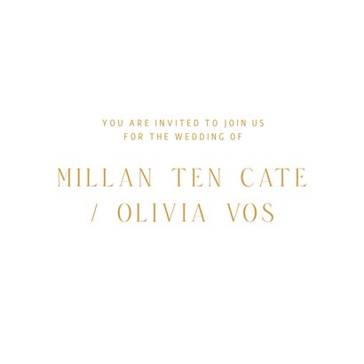 Typografische uitnodiging met minimalistische gouden tekst  2