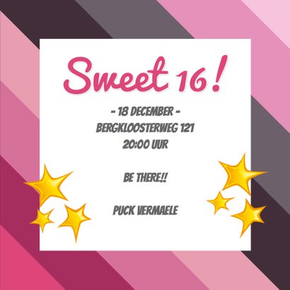 Uitnodigin Sweet16 Ster 1LS3 3
