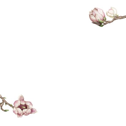 Uitnodiging 12.5 jaar trouwkaart magnolia Achterkant