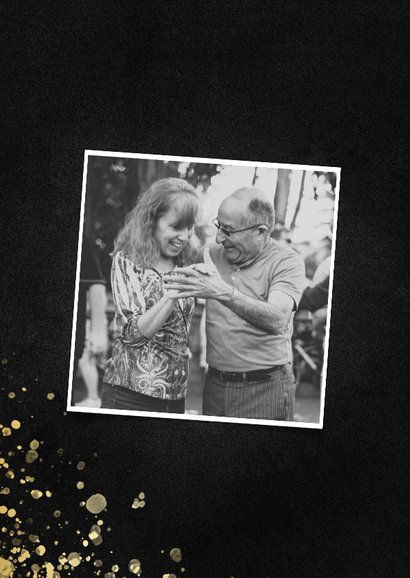 Uitnodiging 1970/2020 jubileum fotocollage met spetters 2