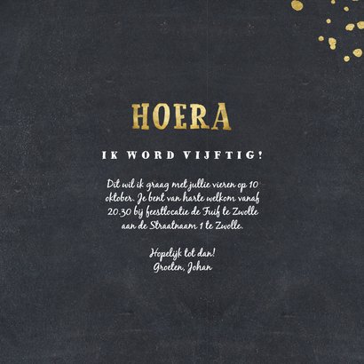 Uitnodiging 1976 met foto's en gouden spetters 3