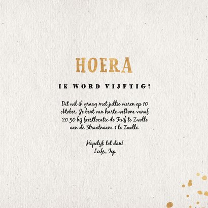 Uitnodiging 1976 met gouden spetters en foto's 3