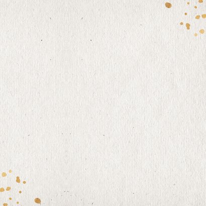 Uitnodiging 1976 met gouden spetters en foto's Achterkant