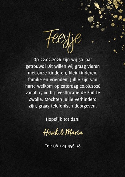 Uitnodiging 1976/2026 jubileum fotocollage met spetters 3