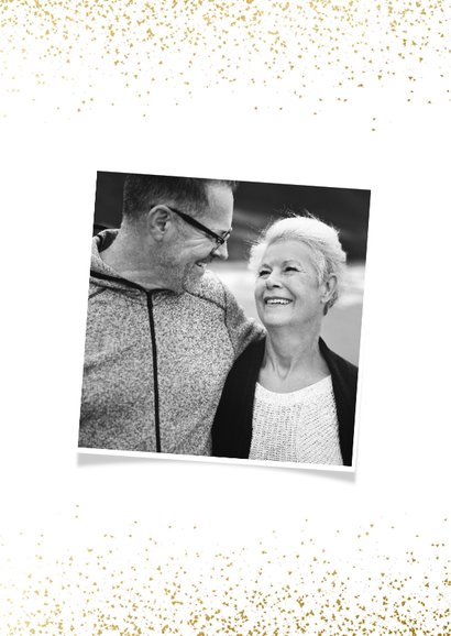 Uitnodiging 1986/2026 jubileum fotocollage met confetti 2