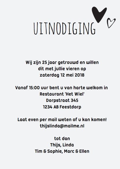 uitnodiging 25 jaar getrouwd - foto hout LO 3