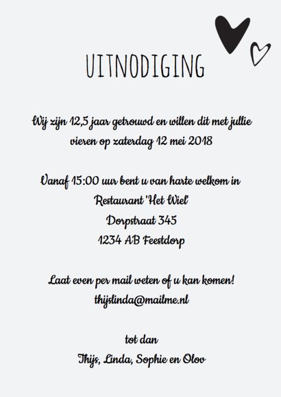 uitnodiging 25 jaar getrouwd - hout design LO 3
