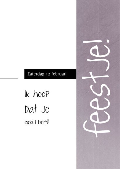 Uitnodiging, 25ste verjaardag met foto en leuke typografie 3