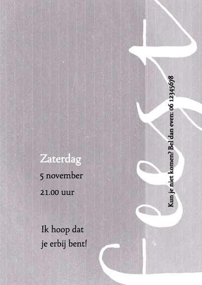 Uitnodiging 25ste verjaardag met leuke typografie 3