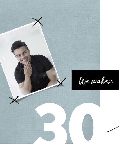 Uitnodiging 30ste verjaardag modern, speelse typografie 2