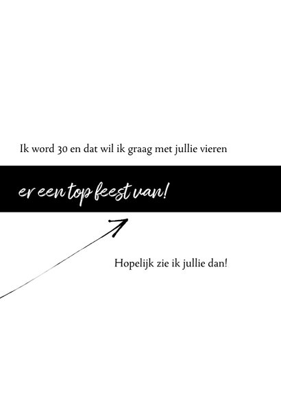 Uitnodiging 30ste verjaardag modern, speelse typografie 3
