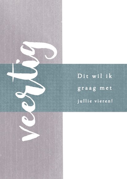 Uitnodiging 40ste verjaardag leuk lettertype 2