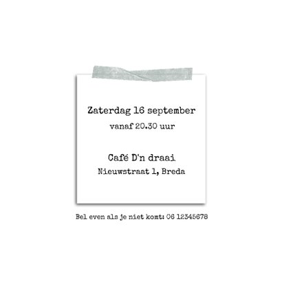 Uitnodiging 50 eenvoudig met foto 3