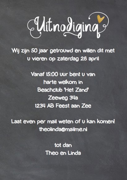 Uitnodiging 50 jaar huwelijk - LO 3