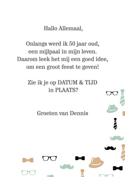 Uitnodiging 50 jaar man av 3