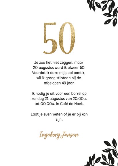 Uitnodiging 50 jaar wijnglas Cheers 3