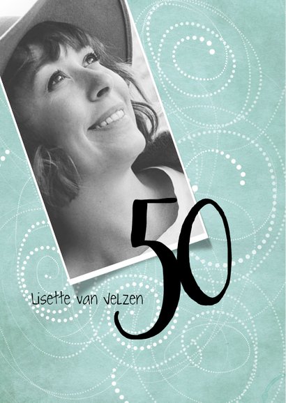 Uitnodiging 50ste verjaardag, modern en speels 2