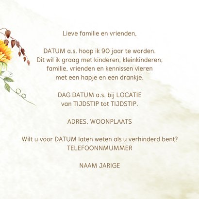 Uitnodiging 90 jaar zonnebloemen 3