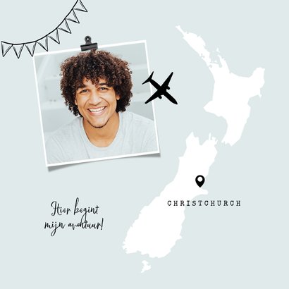 Uitnodiging afscheidsfeest Nieuw-Zeeland backpacken avontuur 2