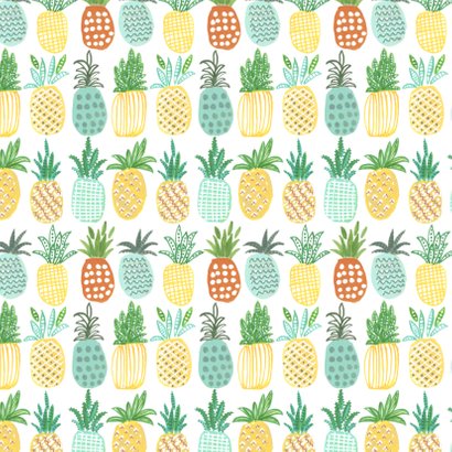 Uitnodiging Ananas trendy geel 2