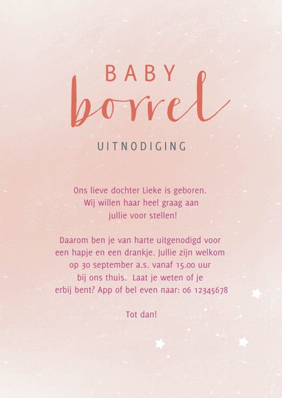 Uitnodiging babyborrel met olifant en ballonnen 3